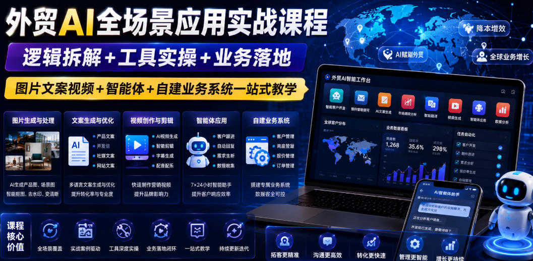 外贸AI全场景应用实战课程 - 2026最新指南 | 一人创业网