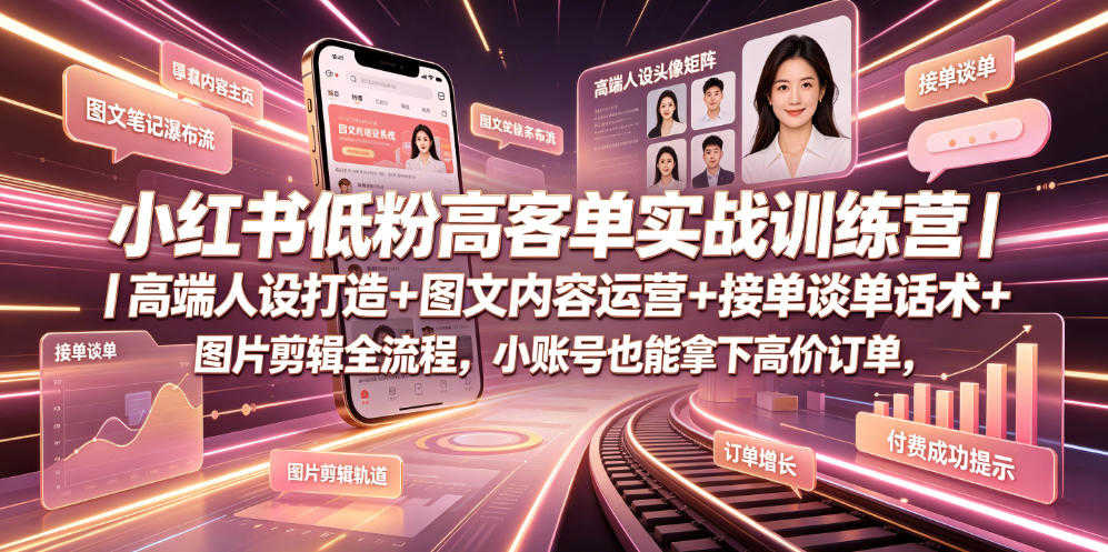 小红书低粉高客单实战教程 - 2026最新指南 | 一人创业网