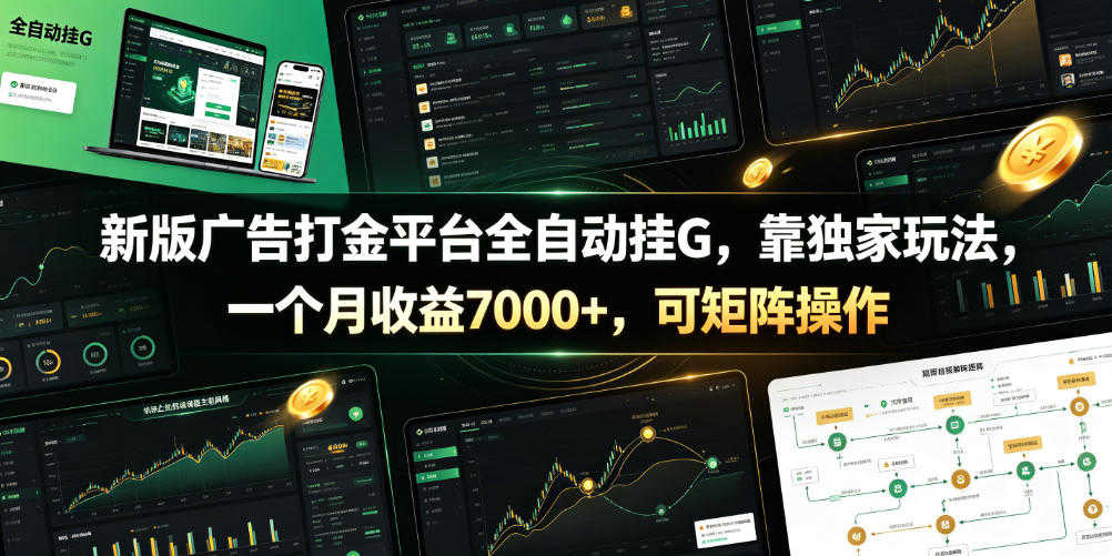 广告打金平台全自动挂机项目，独家协议脚本月入7000+教程 | 一人创业网