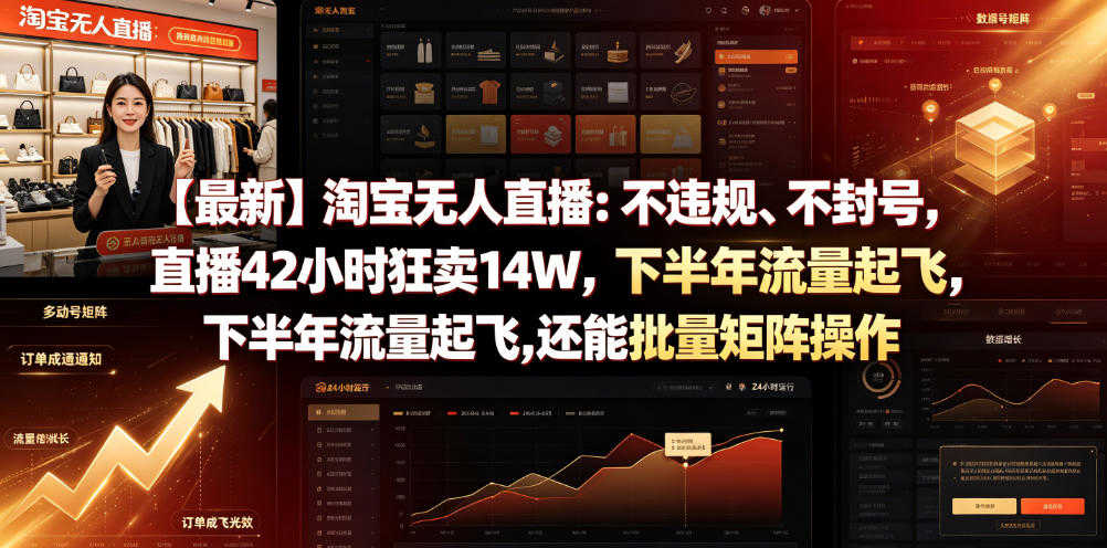 淘宝无人直播：不违规、不封号，直播42小时狂卖14W，下半年流量起飞，还能批量矩阵操作 | 一人创业网