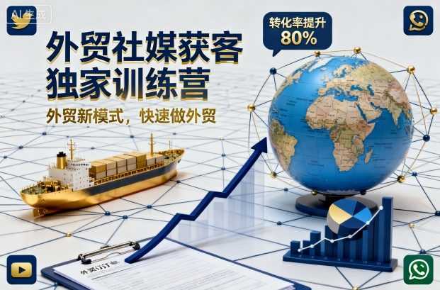 【更新】外贸社媒获客独家训练营,外贸新模式,快速做外贸 | 一人创业网