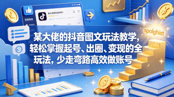 抖音图文玩法教学 - 轻松掌握起号出圈变现 | 一人创业网