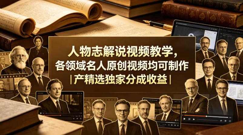 人物志解说视频教学 - 名人原创视频制作与分成收益指南 | 一人创业网