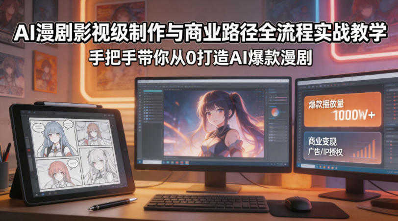 AI漫剧影视级制作与商业路径全流程实战教学 - 2026最新 | 一人创业网