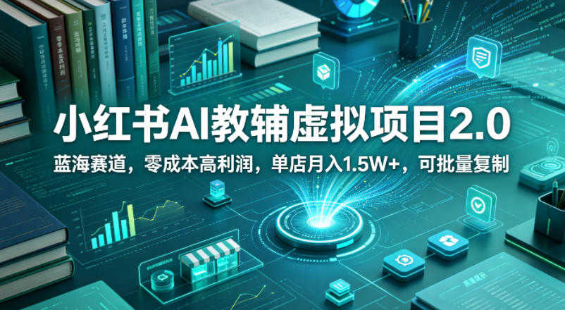 小红书AI教辅虚拟项目2.0 - 蓝海赛道零成本月入1.5W+ | 一人创业网