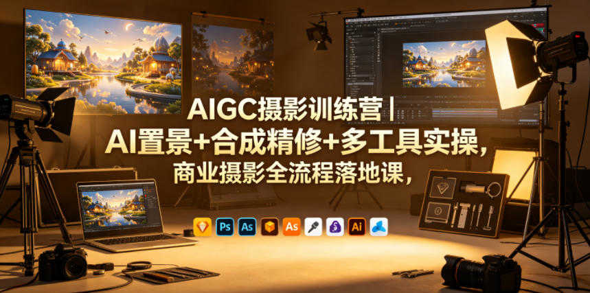 AIGC摄影训练营:AI置景+合成精修+多工具实操 - 2026最新指南 | 一人创业网