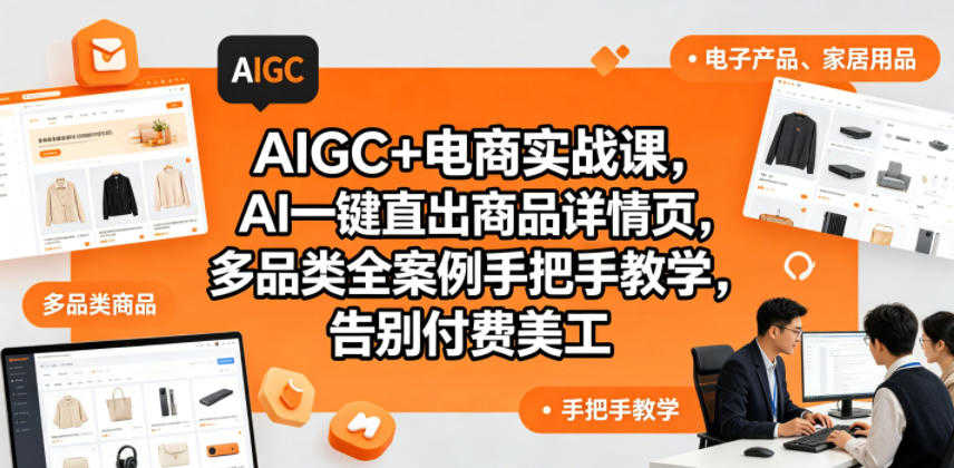 AIGC+电商实战课 - 2026年最新AI详情页制作指南 | 一人创业网