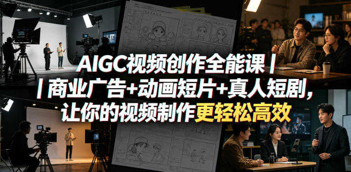 AIGC视频创作全能课 - 2026年最新商业广告动画短剧制作指南 | 一人创业网