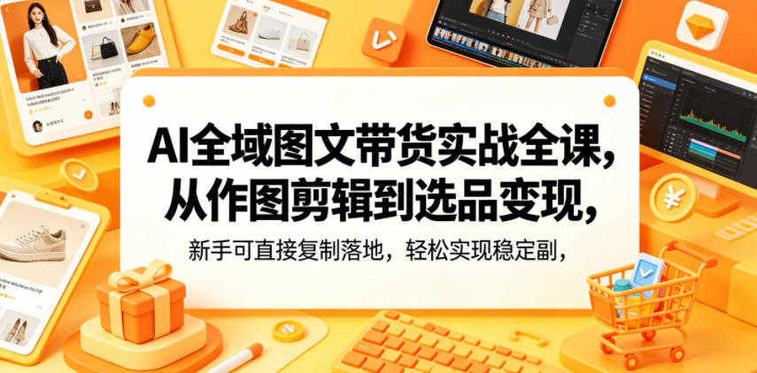 AI全域图文带货实战全课 - 2026最新指南 | 一人创业网