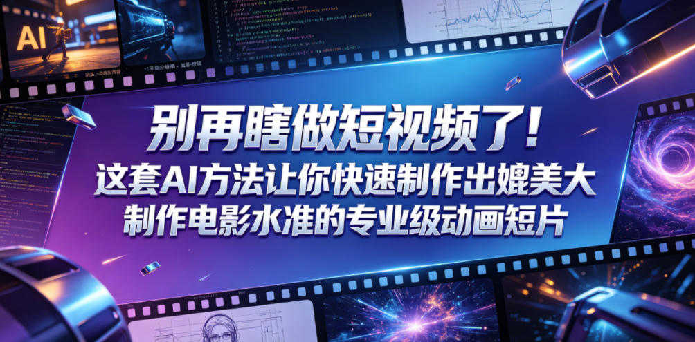 AI动画短片实战教程 - 皮克斯风格电影级动画快速制作指南 | 一人创业网