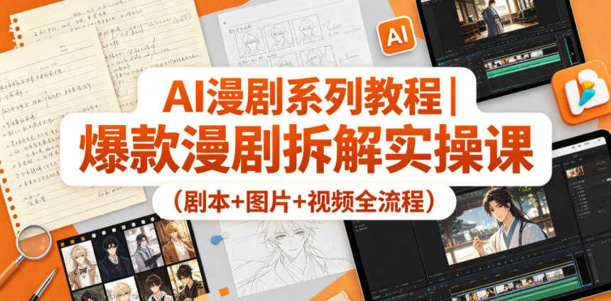 AI漫剧系列教程｜爆款漫剧拆解实操课（剧本+图片+视频全流程） | 一人创业网