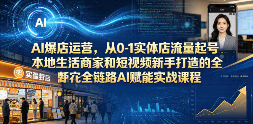 AI爆店运营实战课程 - 2026年最新指南：从0-1实体店流量起号 | 一人创业网