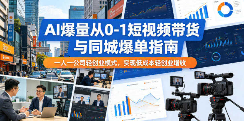 AI爆量短视频带货与同城爆单实战教程 - 2026年轻创业指南 | 一人创业网