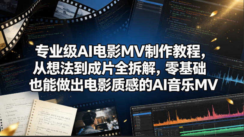 专业级AI电影MV制作教程 - 2026零基础到成片指南 | 一人创业网