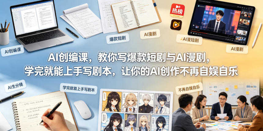 AI短剧创编课 - 2026年最新爆款剧本创作变现指南 | 一人创业网