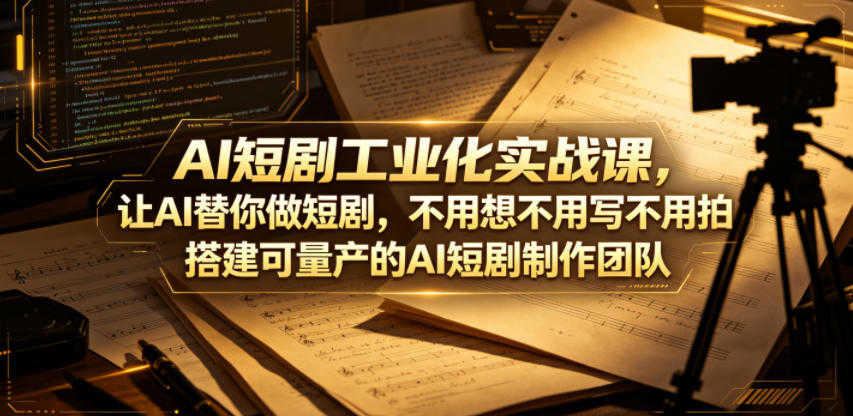 AI短剧工业化实战课 - 2026最新创作指南 | 一人创业网