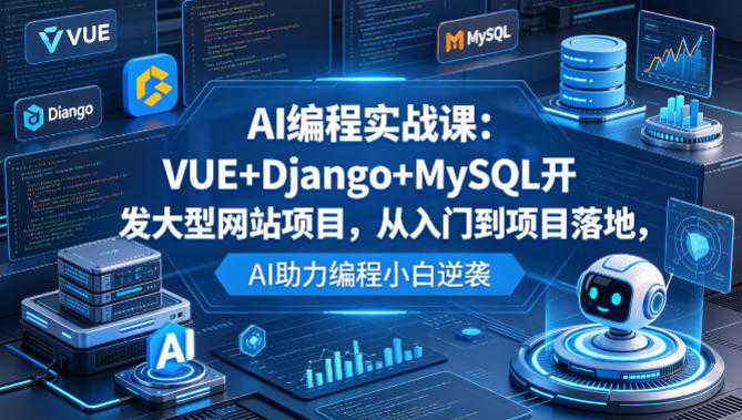 AI编程实战课：VUE+Django+MySQL开发大型网站项目教程 - 2026最新指南 | 一人创业网