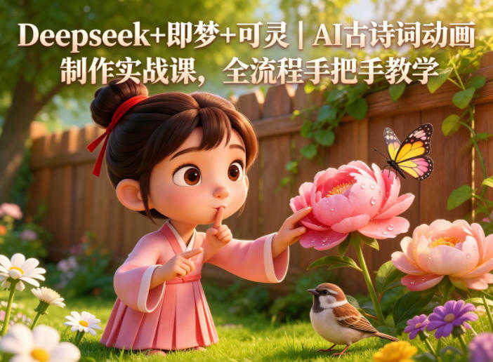 Deepseek+即梦+可灵｜AI古诗词动画制作实战课，全流程手把手教学 | 一人创业网