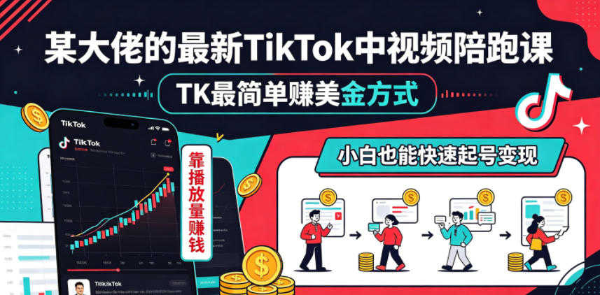 TikTok中视频陪跑课 - 2026年最新教程 | 一人创业网