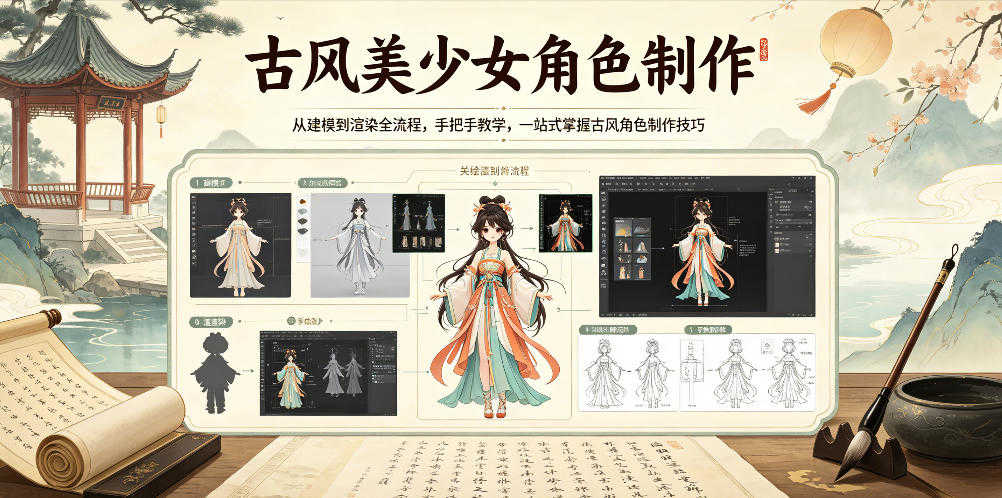 古风美少女角色制作全流程实战教程 - 2026最新指南 | 一人创业网