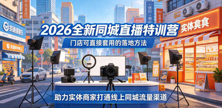 同城直播特训营 - 实体店线上引流高效方法 | 一人创业网