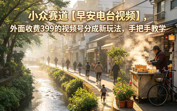 小众赛道【早安电台视频】，视频号分成新玩法 | 一人创业网