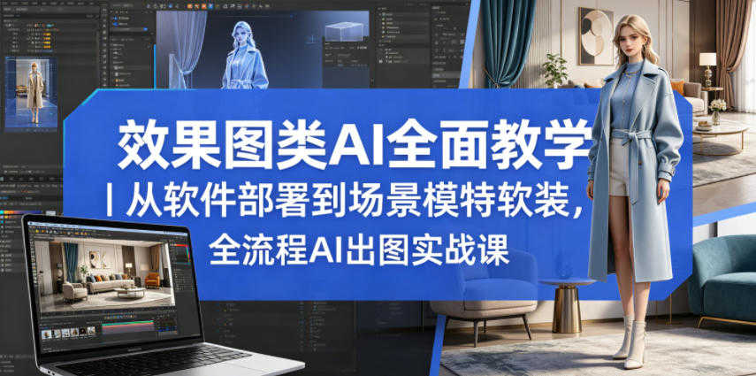 效果图类AI全面教学教程 - 2026年最新指南：场景模特软装全流程AI出图实战 | 一人创业网