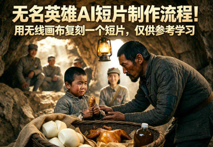 无名英雄AI短片制作流程！用无线画布复刻短片，全流程拆解 | 一人创业网