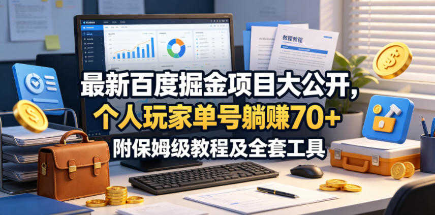 最新百度掘金项目，个人单号躺賺70+，保姆级教程及全套工具 | 一人创业网