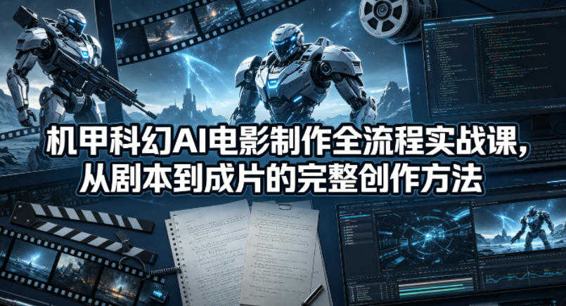 机甲科幻AI电影制作全流程实战课 - 从剧本到成片的完整创作方法 | 一人创业网