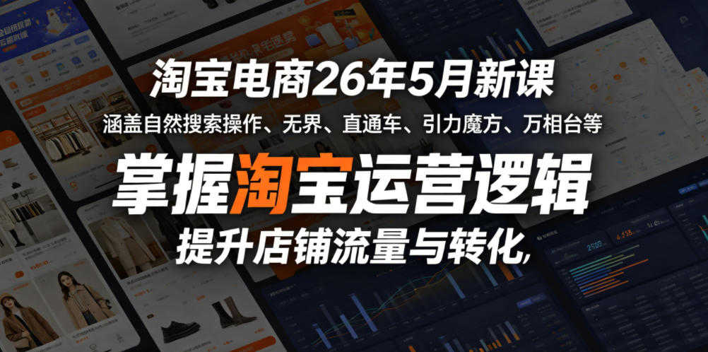 淘宝电商VIP课程 - 2026自然搜索与付费推广实战 | 一人创业网