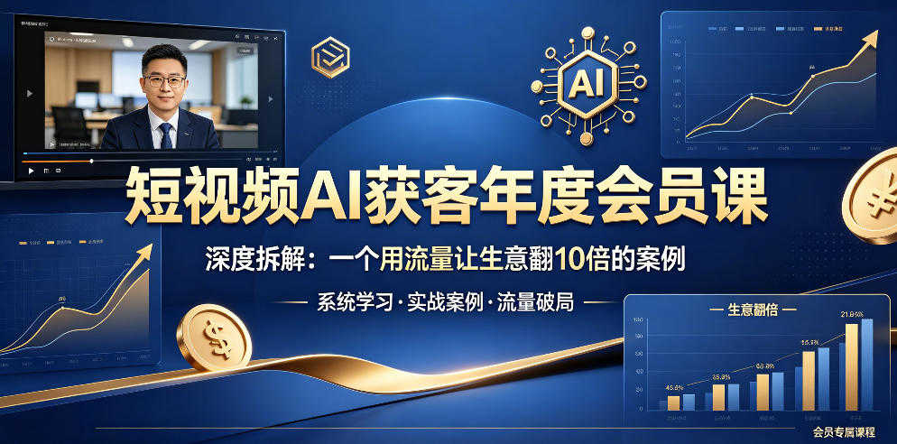 短视频AI获客年度会员课 - 2026最新指南 | 一人创业网
