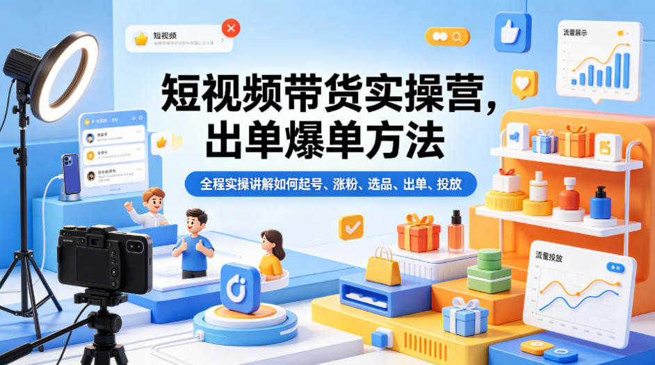 短视频带货实操营实战教程 - 完整步骤解析 | 一人创业网