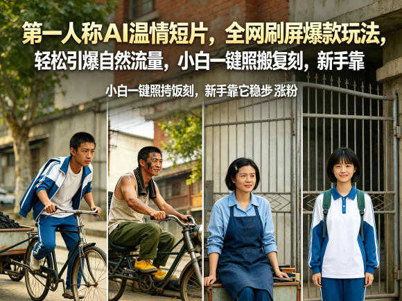 第一人称AI温情短片，抖音爆款复刻玩法，小白一键涨粉 | 一人创业网