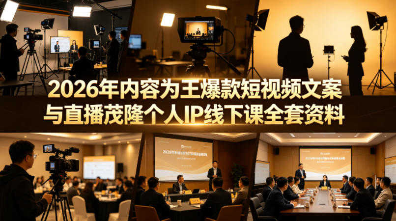 内容为王爆款短视频文案与直播茂隆个人IP线下课全套资料 - 2026最新 | 一人创业网