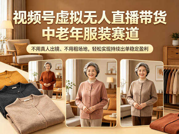 视频号虚拟无人直播带货实战教程 - 2026年中老年服装赛道最新指南 | 一人创业网