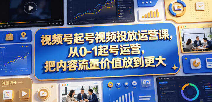 视频号起号投放运营课 - 2026年最新0-1起号投流全攻略 | 一人创业网