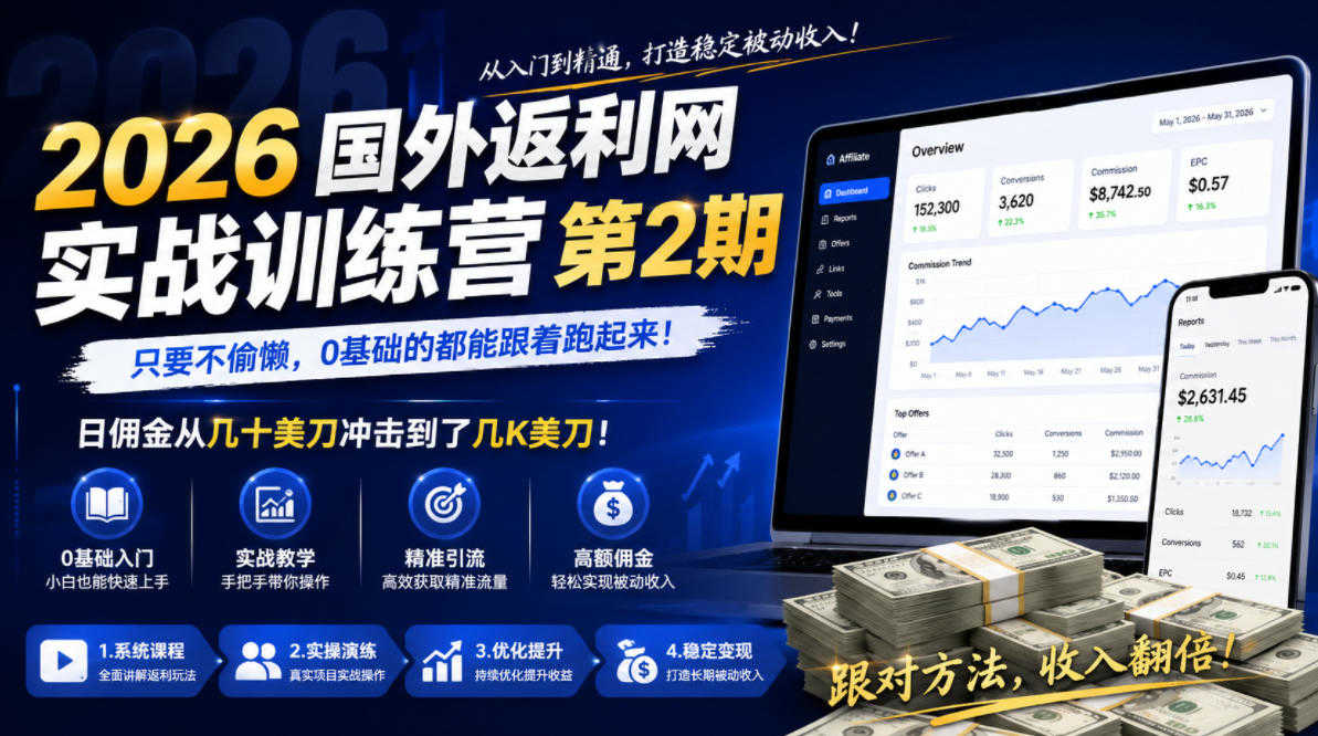 2026国外返利网实战训练营第2期 - 最新指南 | 一人创业网