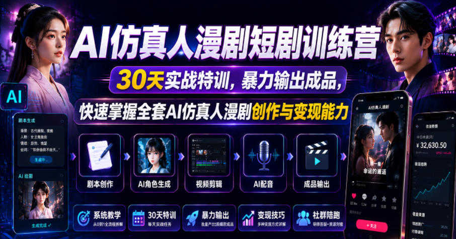 AI仿真人漫剧短剧实战教程 - 2026最新指南 | 一人创业网