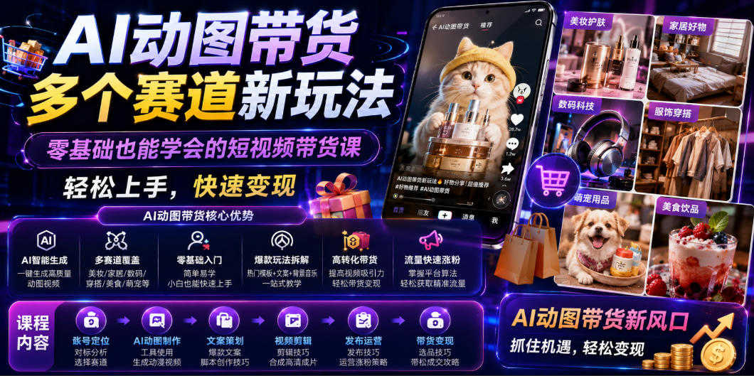 AI动图带货多个赛道新玩法 - 2026最新指南 | 一人创业网