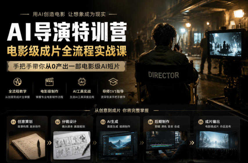 AI导演特训营实战教程 - 2026最新指南 | 一人创业网