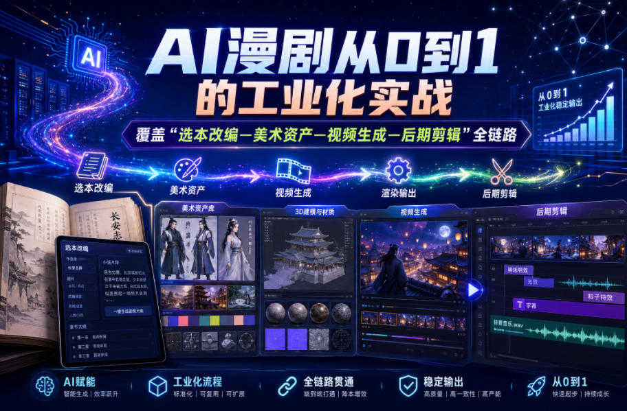 AI漫剧从0到1的工业化实战教程 - 2026最新指南 | 一人创业网