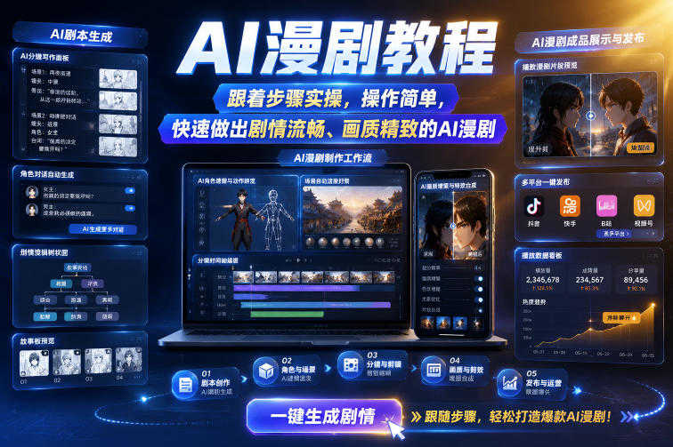 AI漫剧制作教程 - 2026年零基础快速入门,从剧本到成片 | 一人创业网