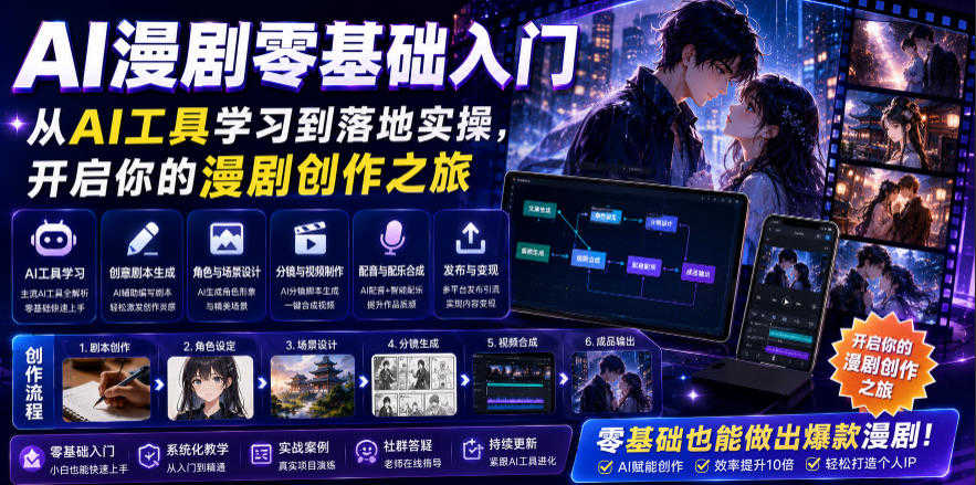 AI漫剧零基础入门实战教程 - 2026年最新指南 | 一人创业网