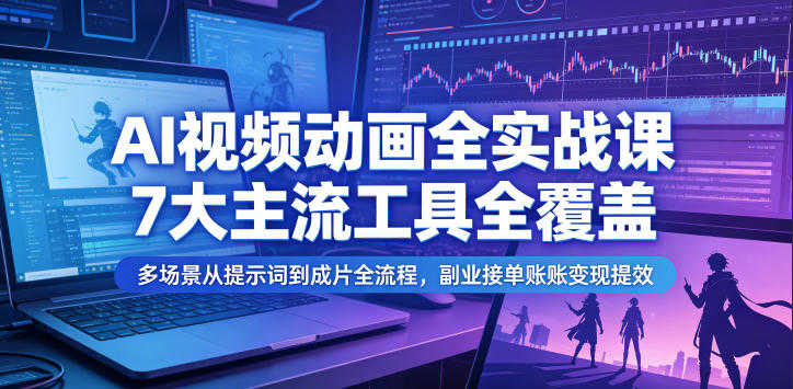 AI视频动画全实战课 - 7大主流工具全场景制作教程 | 一人创业网