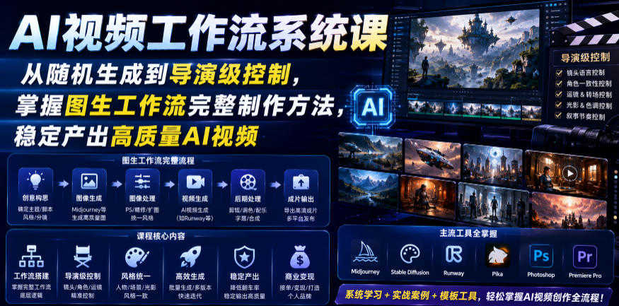 AI视频工作流系统课 - 2026最新指南 | 一人创业网
