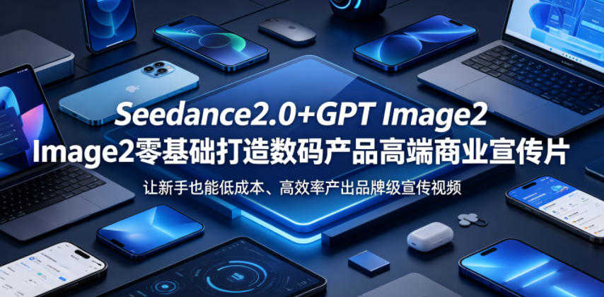 Seedance2.0+GPT Image2零基础打造数码产品高端商业宣传片，让新手也能低成本、高效率产出品牌级宣传视频 | 一人创业网