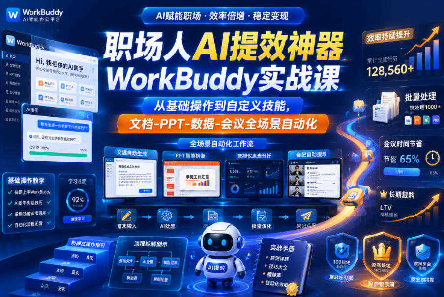 WorkBuddy实战教程 - 2026年最新职场AI提效从基础到企业级应用 | 一人创业网