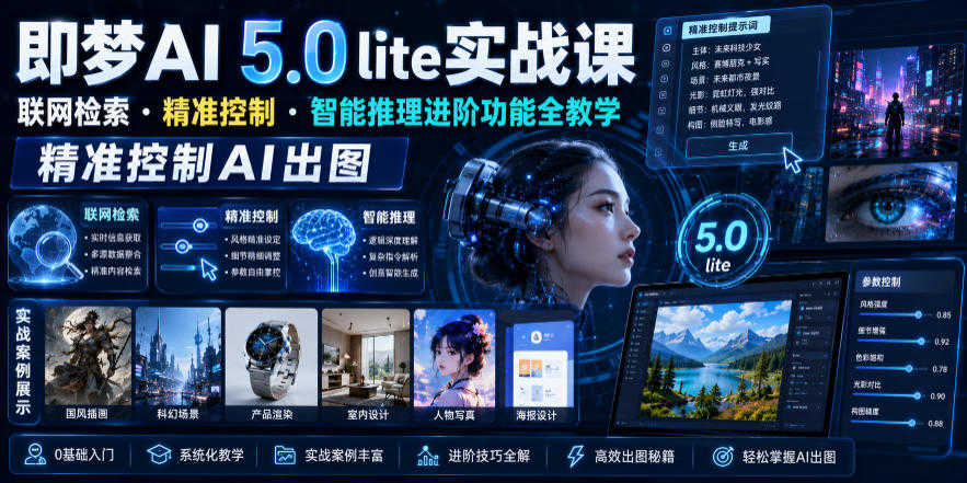 即梦AI 5.0 lite实战课 - 2026最新联网检索精准控制智能推理完整教程 | 一人创业网