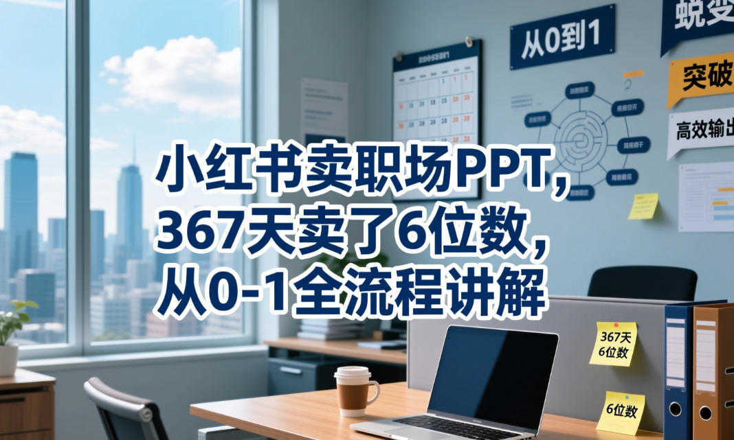 小红书卖职场PPT虚拟资料教程 - 367天六位数变现全流程 | 一人创业网